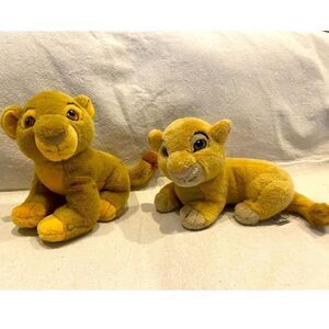 Vintage Disneyland The Lion King Simba and Nala Plush Lions Walt Disney World